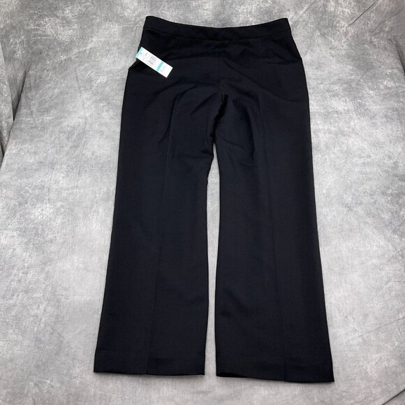 Le Suit Pants Women 16 Black Flat Mid Rise‎ Bootcut Career Suit Trousers NWT - Picture 12 of 14